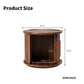 Walnut Round Nesting Coffee Table Set of 2 with Sliding Door Storage, Modern Side Tables for Living Room & Bedroom