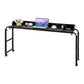 Height Adjustable Overbed Table with Power Socket & 4 Wheels, Mobile Rolling Bedside Laptop Desk for Home & Office