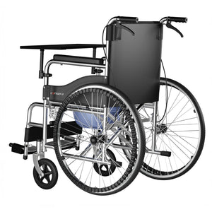 Manual Reclining Folding Wheelchair with Commode and Adjustable Legrest