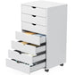 7-Drawer Rolling Storage Cabinet with Wheels, Wooden Chest Dresser & Mobile File Organizer for Bedroom, Office & Living Room