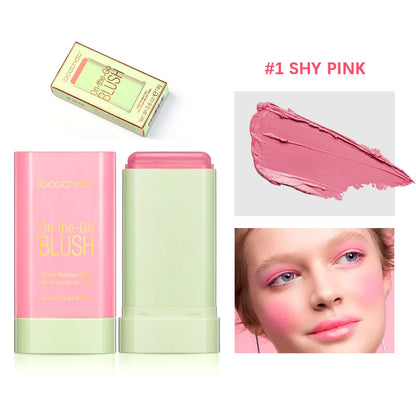 Orange Cream Blush Stick, Moisturizing, Long-Lasting & Waterproof, Twist-Up Design
