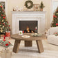 33.5" Round Coffee Table with Wood Grain Top & Angled Legs, Modern Center Table for Living Room & Apartment