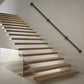12FT Wall-Mounted Stair Handrail – Galvanized Iron Pipe Safety Railing, Rust Resistant