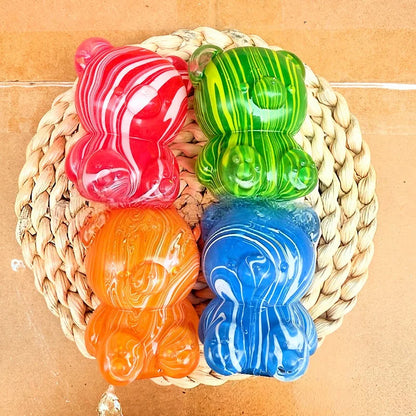 Iridescent Bear Squishy Toy, Slow-Rebound Stretchy Sensory Squeeze Fidget & Desk Toy