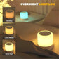 7-Color LED Bedside Table Lamp with Wooden Base, Dimmable Brightness and Remote Control