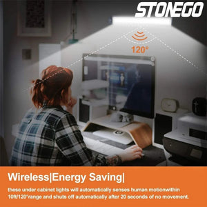 Rechargeable Closet Lights, 26/40 LED Motion Sensor Dimmable Under Cabinet Light, USB Magnetic Wireless Lamp