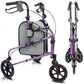 3-Wheel Foldable Rollator Walker – Lightweight Mobility Walker with Adjustable Handles & Removable Storage Bag