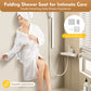 Wall-Mounted Folding Shower Seat – 90° Fold-Up Waterproof Bath Bench, 32 × 34 cm, 286 lb Capacity