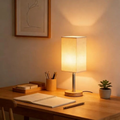 Small Bedside Table Lamp with 3000K Warm White LED Bulb Included