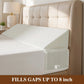 Premium Memory Foam Bed Gap Filler Wedge Pillow – Headboard Backrest Cushion with Washable Cover & Side Pocket for Queen & King Beds