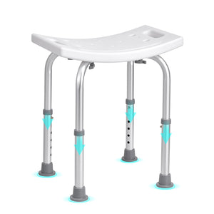 Adjustable Shower Chair for Seniors – Height Adjustable Bath Stool with Built-In Handles, Non-Slip Feet, 350 lb Capacity