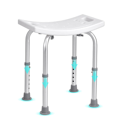 Adjustable Shower Chair for Seniors – Height Adjustable Bath Stool with Built-In Handles, Non-Slip Feet, 350 lb Capacity