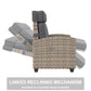 Adjustable Wicker Recliner Chair – 150° Reclining Patio Lounge Chair with Footrest, Flip-Up Side Table & Removable Cushion, Grey