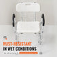 Adjustable Shower Chair with Backrest – Height Adjustable Non-Slip Bath Seat for Seniors, 350 lb Capacity