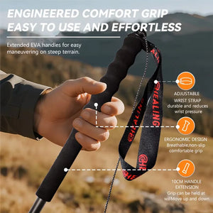Foldable Carbon Fiber Trekking Pole – Ultra-Light 5-Section Hiking Walking Stick