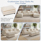 113.4-Inch Modular Cloud Sectional Sofa with Ottoman – Oversized Deep Seat Couch, Solid Wood Frame for Living Room
