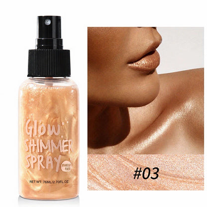 Liquid Highlighter Spray, Dewy Shimmer Face Mist for a Radiant Finish, 76ml, 4 Shades Available