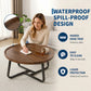 19.7" Minimalist Round Side Table with Metal Frame, Small Coffee & End Table for Living Room and Bedroom