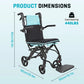 Lightweight Foldable Transport Wheelchair – Aluminum Alloy Travel Chair with Telescopic Handle, 260 lbs Capacity