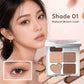 6-Color Eyeshadow Palette, Matte Shimmer & Glitter, Nude Pink Brown & Smoky Black, Highly Pigmented Pressed Powder