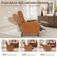 Faux Leather Pushback Recliner Chair – Upholstered Reclining Accent Armchair with Padded Seat for Living Room