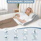 Adjustable Memory Foam Bed Wedge Pillow with Detachable Neck Bolster, Incline Support for Sleeping, Reading & Post-Surgery Comfort