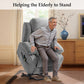 Power Lift Recliner Chair with Vibration Massage & Lumbar Heat, Electric Stand Assist Chair with Cup Holders, Side Pockets & Remote – Gray