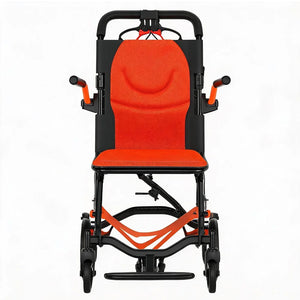 Ultra-Lightweight Foldable Transport Wheelchair – 18 lbs Aluminum Travel Chair with Flip-Back Armrests & Handbrakes