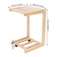 Rubber Wood C-Shaped Side Table with Storage Shelf & Casters, Mobile Sofa End Table for Small Spaces