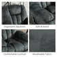 Manual Massage Recliner Chair with Heat – Soft Fabric Upholstered Lounge Chair with Hidden Cup Holders & Side Pocket