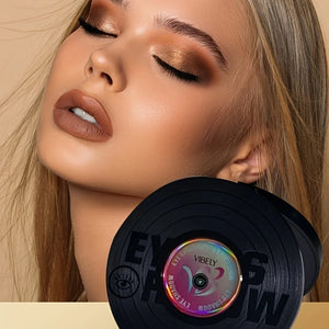 Vinyl Record-Shaped Eyeshadow Palette, Highly Pigmented Blendable Colors for Vintage & Everyday Eye Makeup