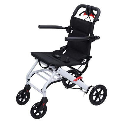 Portable Foldable Transport Wheelchair – Lightweight Travel Chair for Adults & Seniors, 180 lbs Capacity