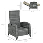Outdoor Recliner Lounge Chair with Adjustable Backrest & Cushion – Patio Chaise Seating, Khaki