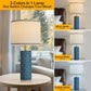 Ceramic Table Lamps Set of 2, 3 Color Temperatures, Rustic Bedside Lighting for Bedroom and Living Room