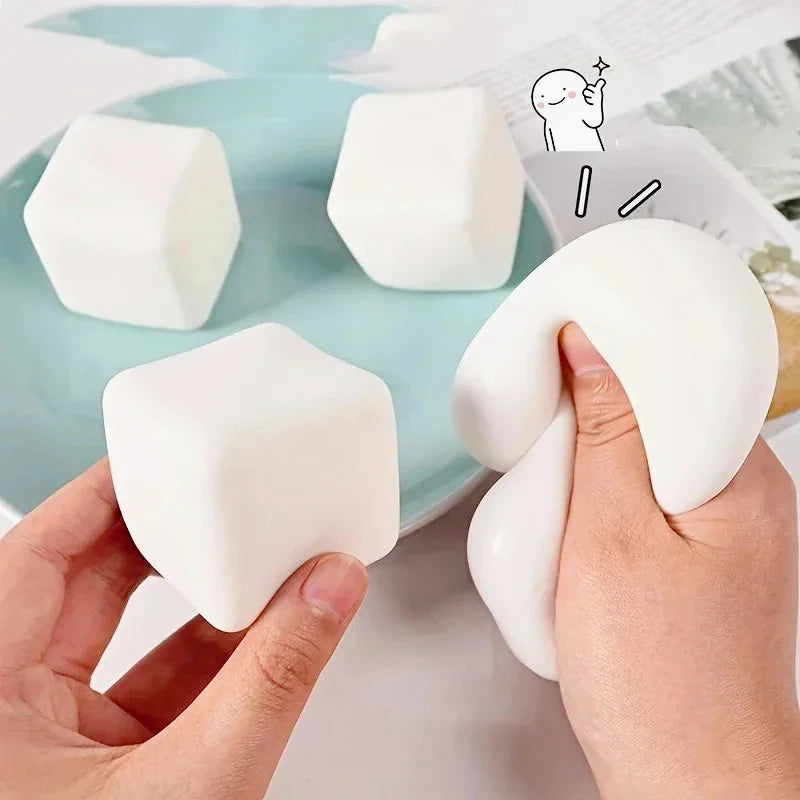 Tofu Squishy Toy, 1-Piece Soft Slow-Rising Sensory Squeeze Fidget for Kids & Adults
