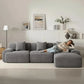 107-Inch Modular L-Shaped Sectional Sofa with Ottoman – Deep Seat Corduroy Memory Foam Cloud Couch, No Assembly Required
