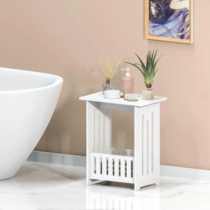 Bedside Table with Storage Cabinet, Small Side End Table for Living Room, Bedroom & Bathroom