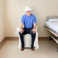 Portable Bedside Commode Chair with Motion Sensor Light – Floor-Standing Toilet Aid, 220 lb Capacity