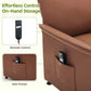 Leather Power Recliner Chair with 21-Inch Seat, Electric Reclining Chair with Thick Cushions & Side Pocket for Living Room