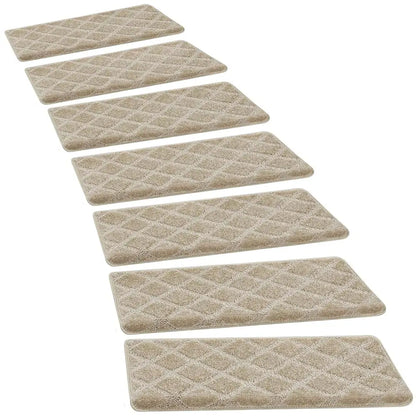 Non-Slip Carpet Stair Treads, 30 x 9.5 Inch Self-Adhesive Washable Indoor Stair Mats for Wooden Steps, Multiple Pack Sizes