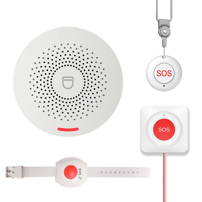Smart WiFi SOS Emergency Button – Tuya Home Alert System with Adjustable Sound & Light Alarm