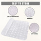 Non-Slip PVC Shower Mat 40x70cm, Soft Bristle Foot Scrubber with Fast Drainage Holes, Clear Bathroom Bath Mat