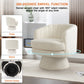 360° Swivel Barrel Accent Chair with Armrests – Modern Curved Back Upholstered Lounge Chair for Living Room & Bedroom