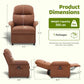 Leather Power Recliner Chair – 21-Inch Seat Electric Reclining Lounge Chair with Thick Cushions & Side Pocket for Adults