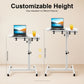 White Height Adjustable Laptop Desk – Portable Mobile Folding Computer Table, Bed Tray & Study Workstation for Home Office