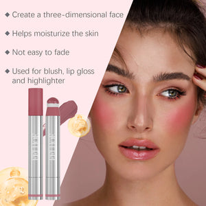 2-in-1 Liquid Blush and Lip Tint, Twist-Up Wand with Soft Cushion Applicator, Lightweight Non-Sticky Formula