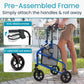3-Wheel Foldable Rollator Walker – Lightweight Mobility Walker with Adjustable Handles & Removable Storage Bag