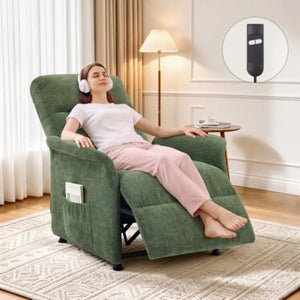 Electric Power Recliner Chair with Remote Control, Adjustable Reclining Sofa Chair for Living Room & Bedroom