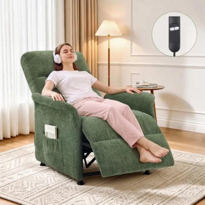 Electric Power Recliner Chair with Remote Control, Adjustable Reclining Sofa Chair for Living Room & Bedroom