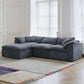 109-Inch Modern L-Shaped Cloud Sectional Sofa – Oversized 3-Seater Deep Seat Chenille Couch with Ottoman, White